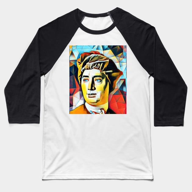 David Hume Abstract Portrait | David Hume Artwork 6 Baseball T-Shirt by JustLit